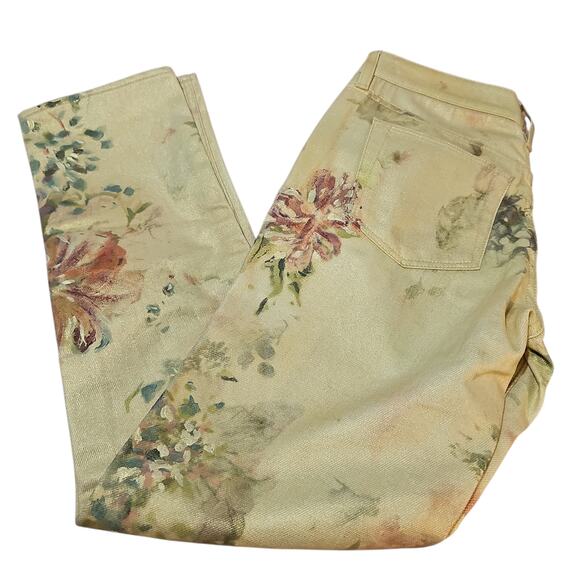 Ralph Lauren Purple Label 160 Slim Floral Denim Pant Womens 25 Yellow - Picture 11 of 14